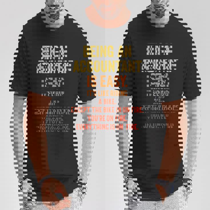 Being An Accountant Is Easy Accounting Cpaグラフィック Tシャツ 面白い贈り物