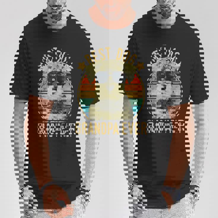 Best Dog Grandpa Ever ミニチュア シュナウザー 父の日 Tシャツ 面白い贈り物