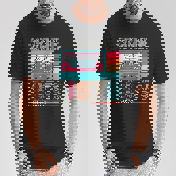 Best Ofintage 1978 45歳の誕生日ギフト メンズ カセット Tシャツ 面白い贈り物