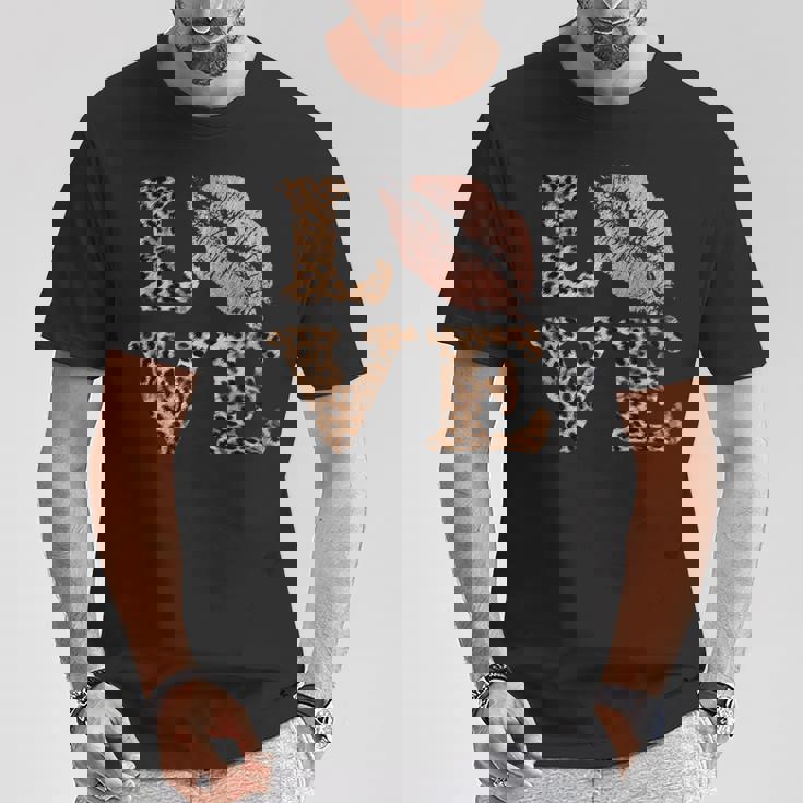 Big Lips Love ヒョウ柄 文字 ピンク 唇 バレンタイン ラブ Tシャツ 面白い贈り物