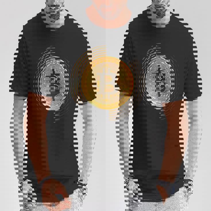 Bitcoin To The Moon And Back、ビットコイン暗号通貨グラフィック Tシャツ 面白い贈り物