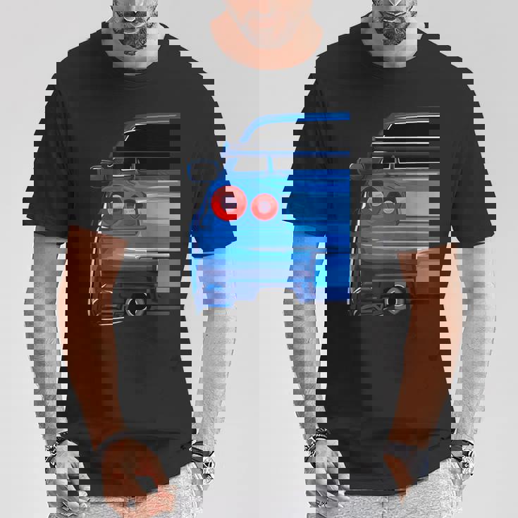 Blue Gt R 34 Jdm スカイラインスタンス カー ドリフトレーシング Tシャツ 面白い贈り物