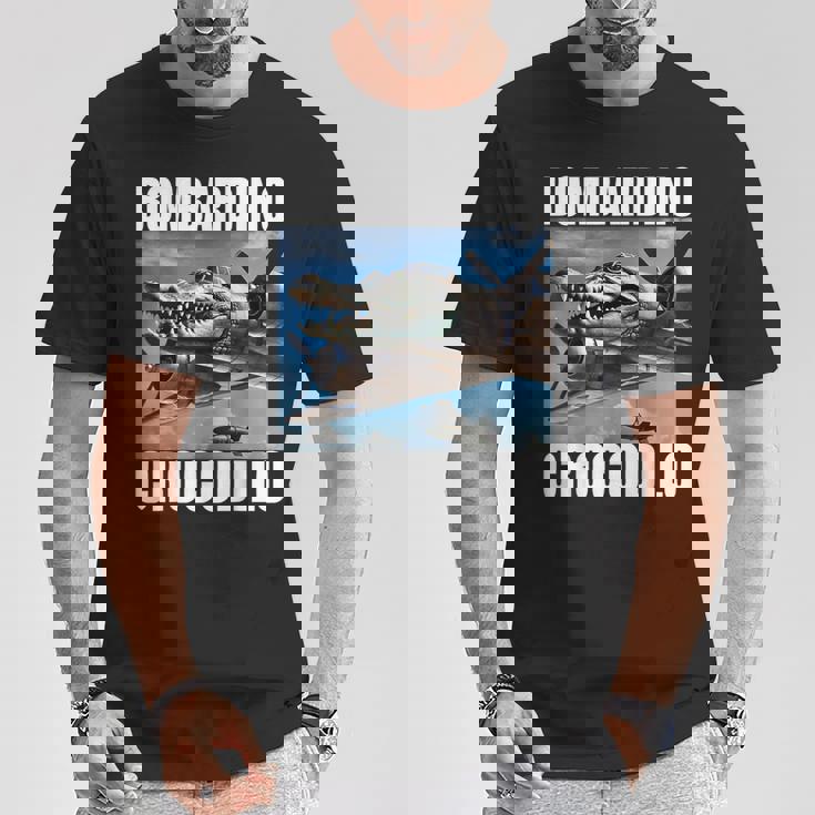 Bombardino Crocodilo イタリアンブレインロットミーム Tシャツ 面白い贈り物