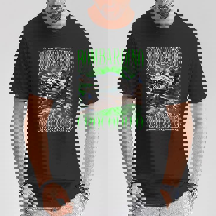 Bombardino Crocodilo イタリアンブレイン 面白い クロコダイル ミーム Tシャツ 面白い贈り物