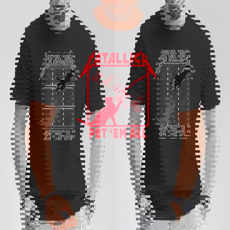 Catallica Pet 'Em All ファニーキャットtシャツ Tシャツ 面白い贈り物