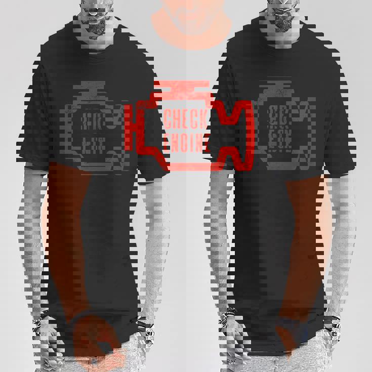 Check Engine Light アンティーク調デザイン Tシャツ 面白い贈り物