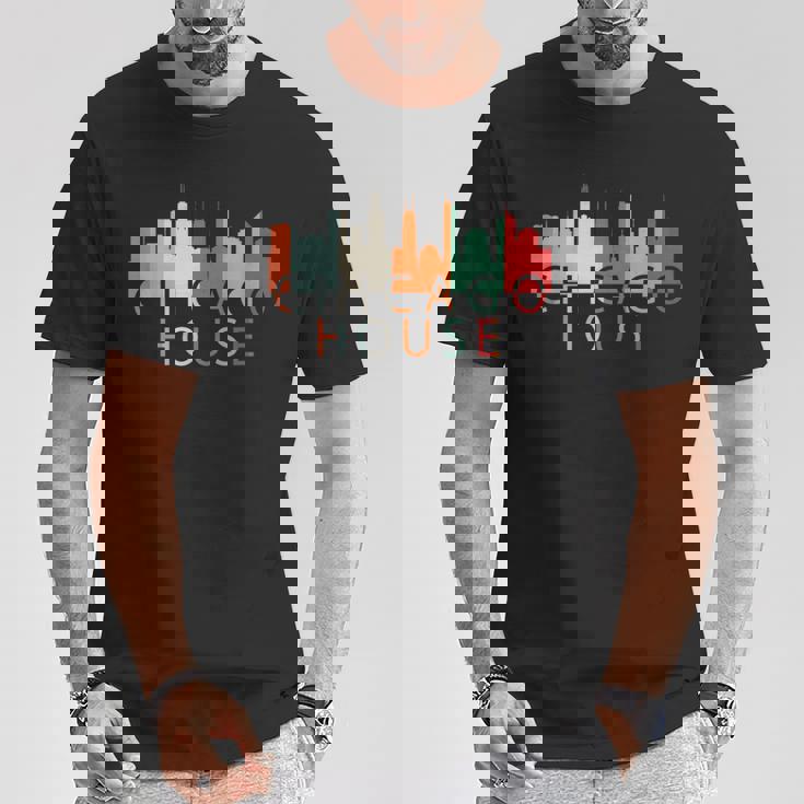 Chicago House Music レトロ ヴィンテージ シャツ ラブ シカゴ Tシャツ 面白い贈り物