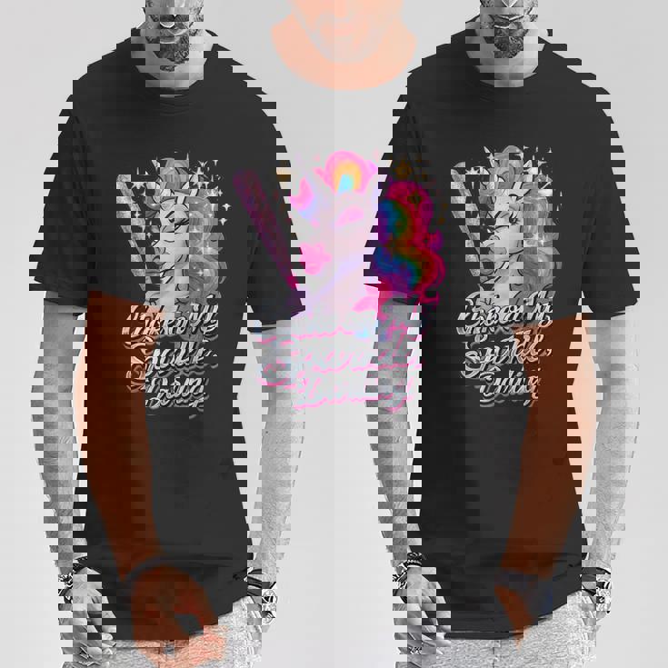 Choke On My Radiance 面白いユニコーンレインボーアティチュード Tシャツ 面白い贈り物