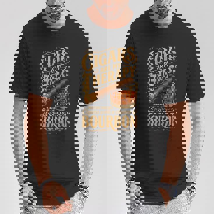 Cigars Are My Therapy Weekend Forecast Bourbonアパレル Tシャツ 面白い贈り物