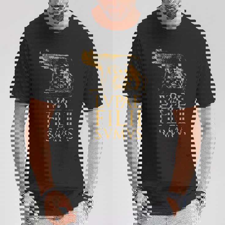 Cita Del Imperio Romano De Roma Antiguo Lobo Romano Camiseta unisex Regalos divertidos