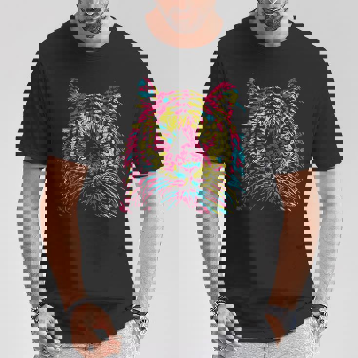 Colorful Tiger Tigers Fashion Graphic Tシャツ 面白い贈り物