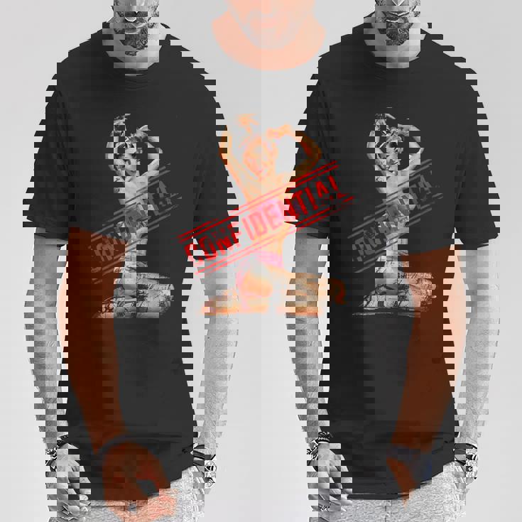 Confidential ピンナップガール Tシャツ 面白い贈り物