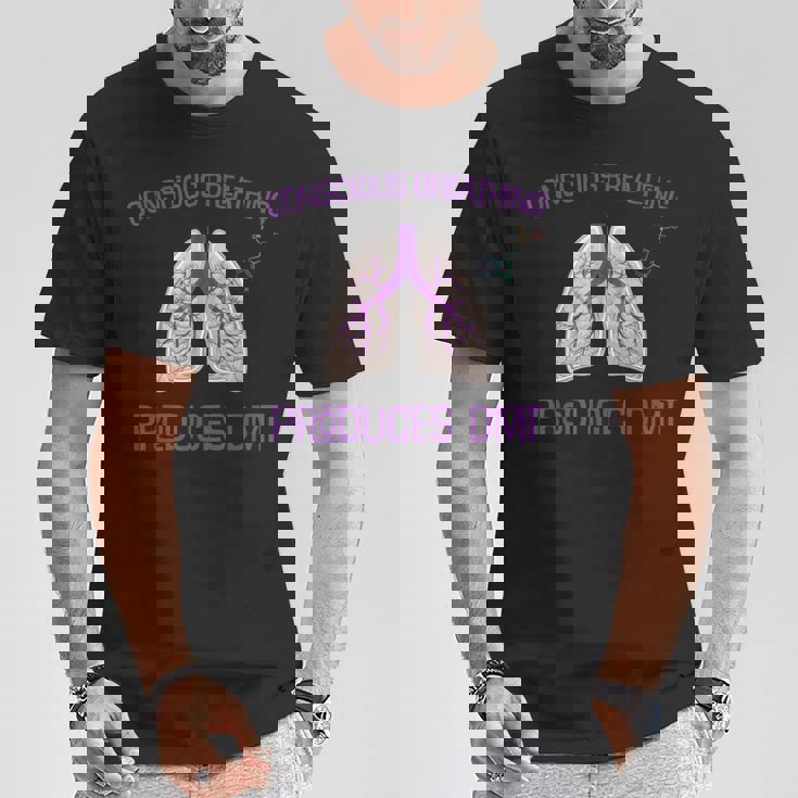 Conscious Breathing Produces Dmt分子トリッピーサイケデリック Tシャツ 面白い贈り物