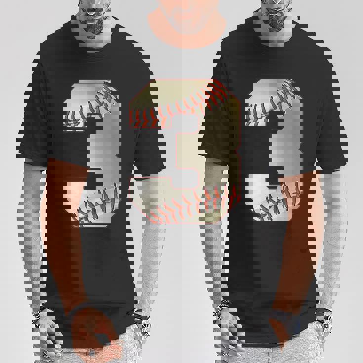 Cool 3 3番 数字 バースデーパーティー 3番目 野球 誕生日 Tシャツ 面白い贈り物