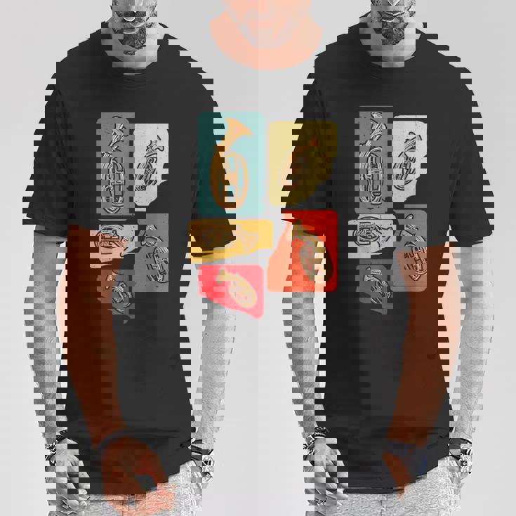 Creative Tenor Horn ビンテージ レトロ アートワーク テナーホルン奏者 Tシャツ 面白い贈り物