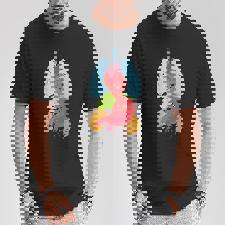 Cute Anatomy Internal Organs Body Tシャツ 面白い贈り物