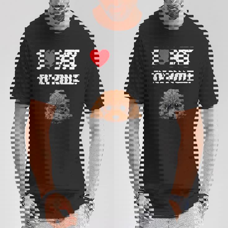 Cute I Love My Toy プードル 犬の飼い主 Tシャツ 面白い贈り物