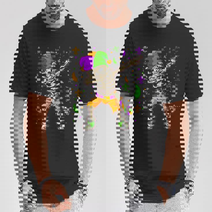 Dabbing スケルトン マルディグラ キッズ ボーイズ Tシャツ 面白い贈り物