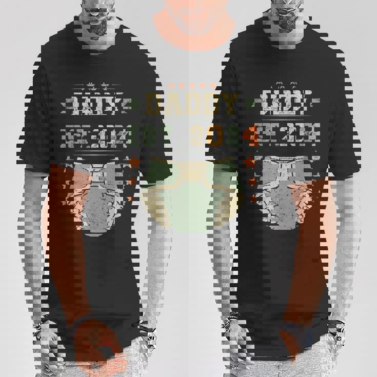 Daddy Est 2024 年生パパ 新米パパ 初めてのパパ 若いパパ Tシャツ 面白い贈り物