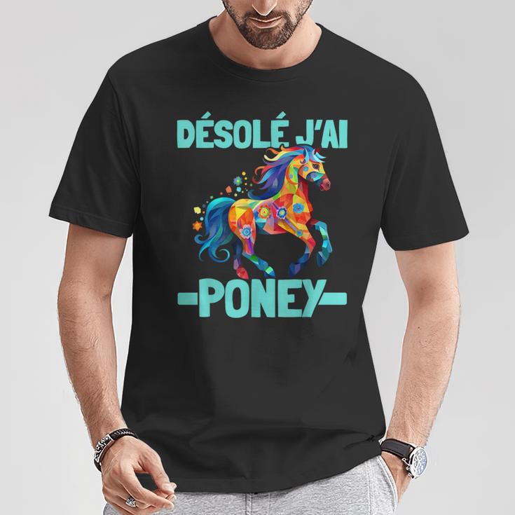 Désolé J'ai Poney Pilote De Poney Humor Cheval Cadeau Poney T-Shirt Cadeaux drôles