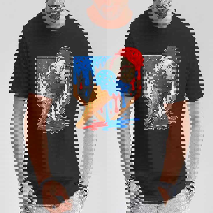 Distressed Baseball Boys Ice Cream Drip Baseball Boys Youth T-Shirt Unique Gifts