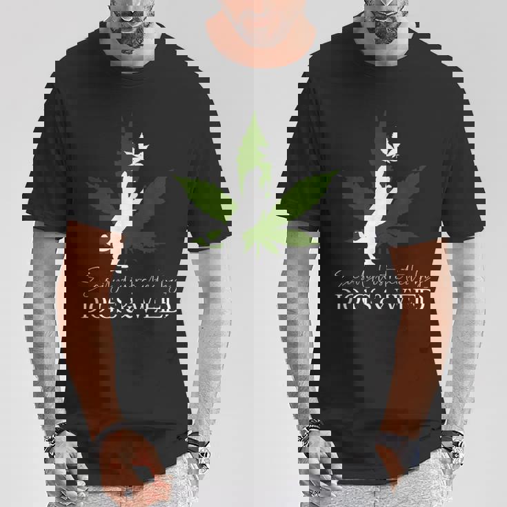 Dog And Weed ファニーマリファナtシャツ Tシャツ 面白い贈り物