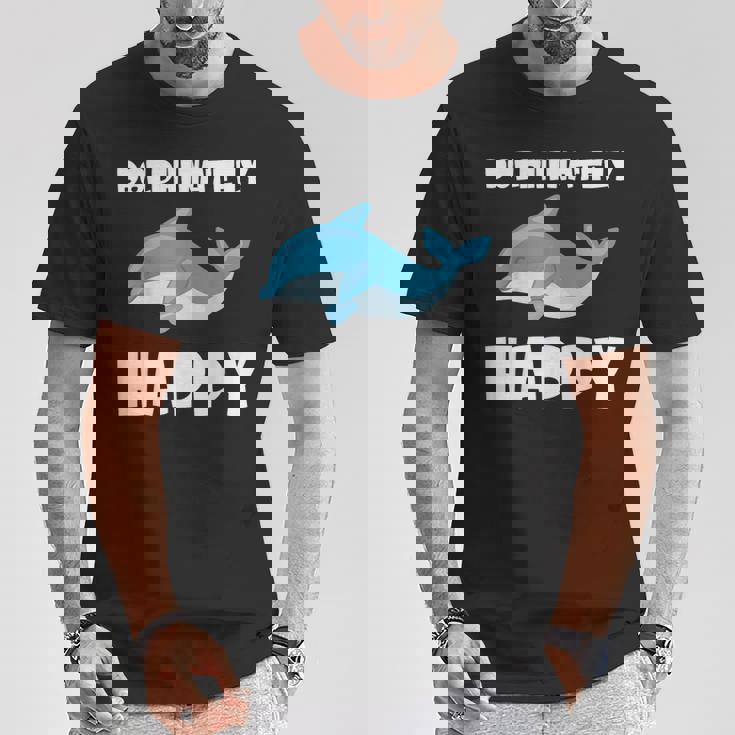 Dolphinately Happy ドルフィンズ イルカ 哺乳類 海 Dolphin ドルフィン Tシャツ 面白い贈り物