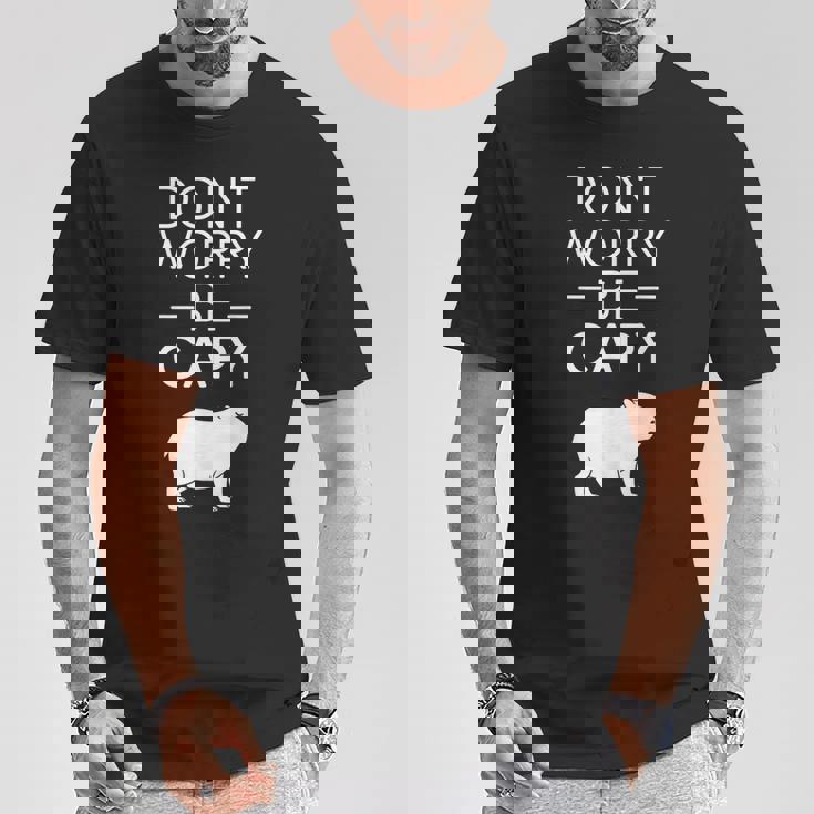 Don't Worry Be Capy カピバラ 心配しないで カピー カピバラ齧歯類愛好家 Tシャツ 面白い贈り物
