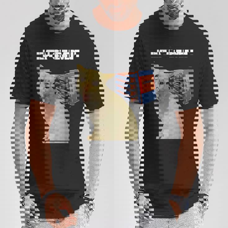 I Eat Cement Cursed Cat Weirdpecific Meme Tシャツ 面白い贈り物