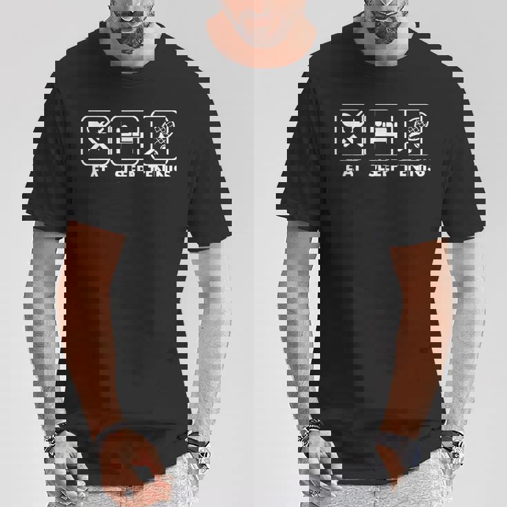 Eatleep Tennis おもしろレトロテニスプレーヤー クリスマスギフト Tシャツ 面白い贈り物