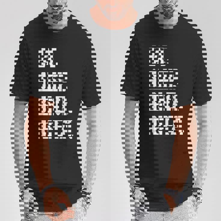 Eatleep ジム ワークアウト トレーニング ベンチプレス ウエイトリフティング Tシャツ 面白い贈り物