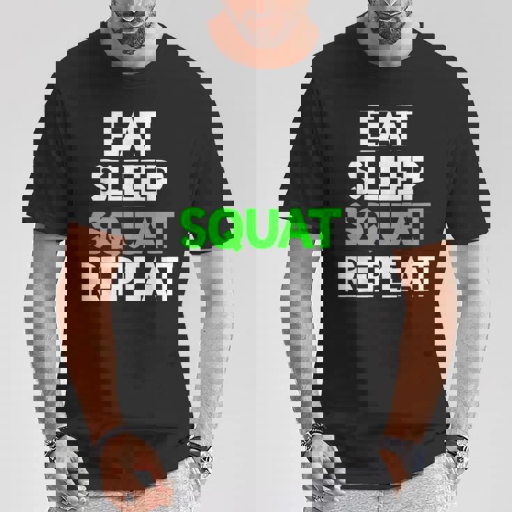 Eatleepquat Repeat モチベーショントレーニング Tシャツ 面白い贈り物