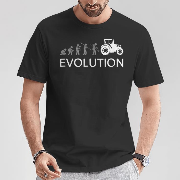 Evolución Agricultor Granja Tractor Agrícola Tractor Camiseta unisex Regalos divertidos