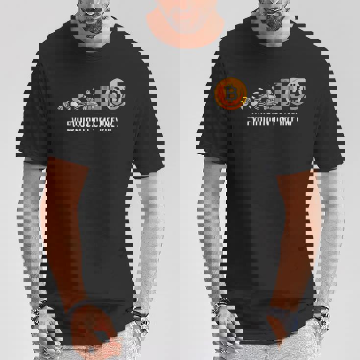 Evolution Of Money お金の進化 ビットコインプランb 暗号通貨btc ホドル Tシャツ 面白い贈り物