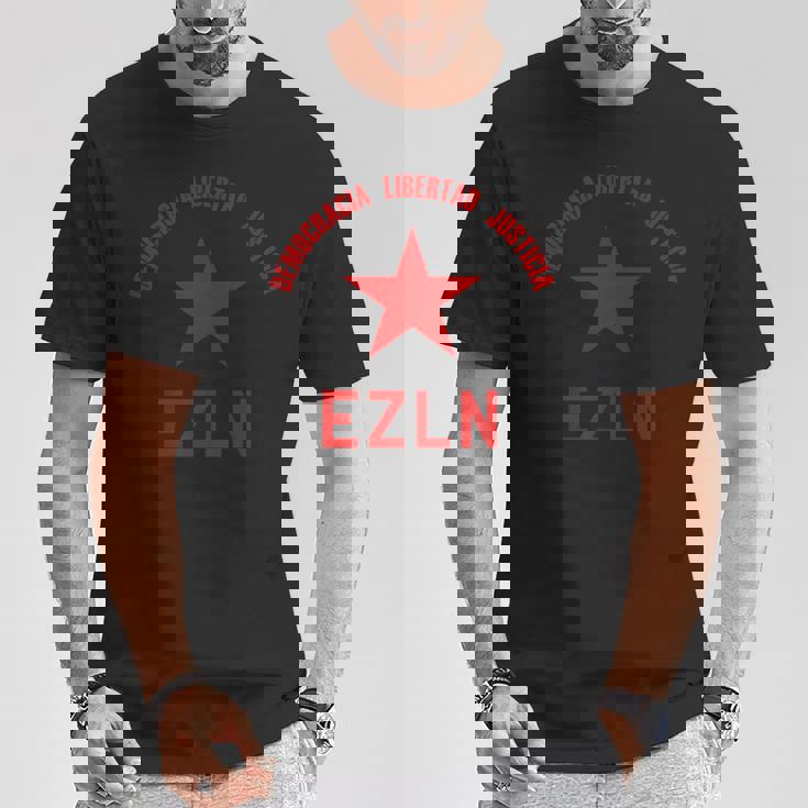 Ezln デモクラシア・リベルタード・ジャスティシア-サパティスタ、社会主義者 Tシャツ 面白い贈り物