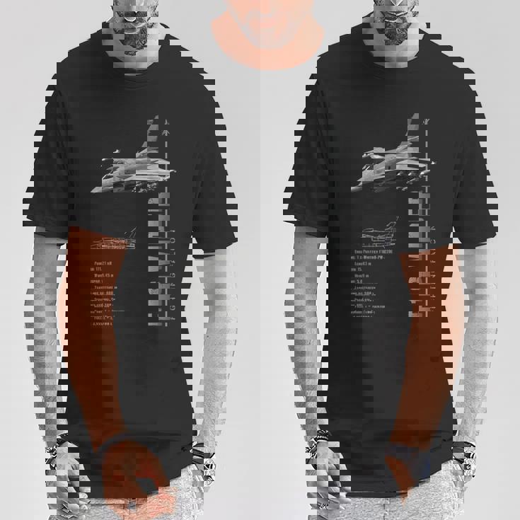 F-16 バイパー ファイティング ファルコン ジェット戦闘機仕様 Tシャツ 面白い贈り物