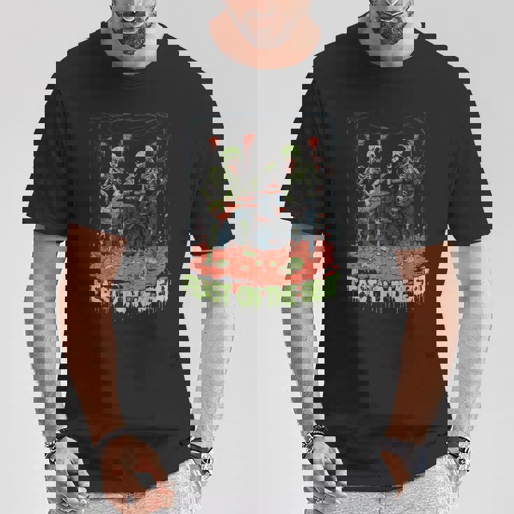 Feast On The Beat ゾンビバンド ハロウィン ロックンロール Tシャツ 面白い贈り物