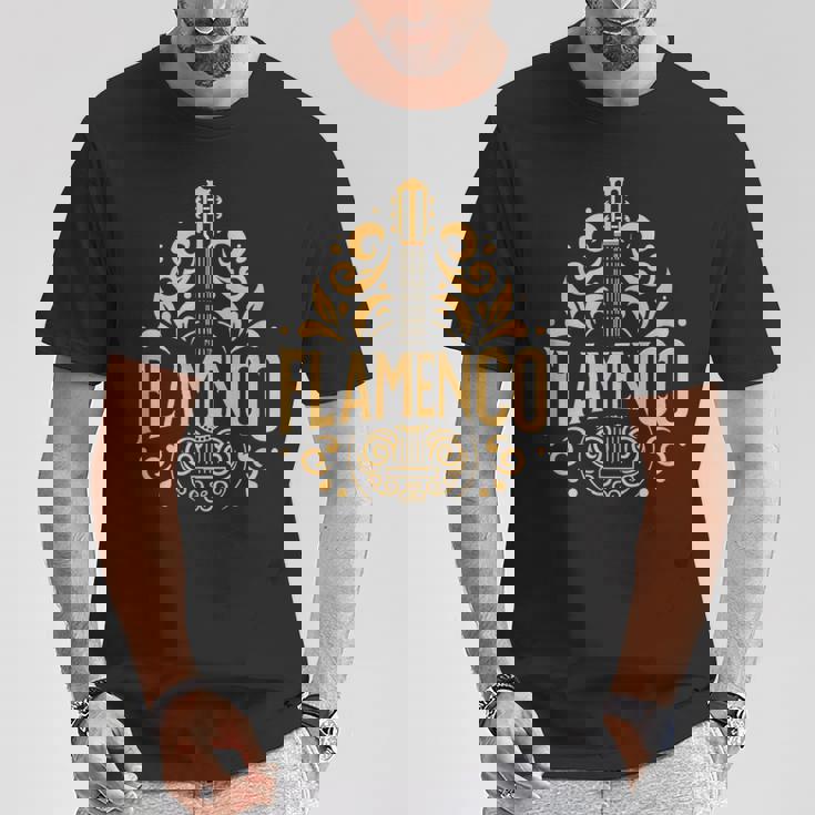 Flamenco スパニッシュギター フラメンコギターアート Tシャツ 面白い贈り物
