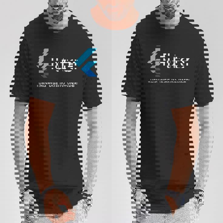 Flutter ウィジェットがアートになる場所 Tシャツ 面白い贈り物