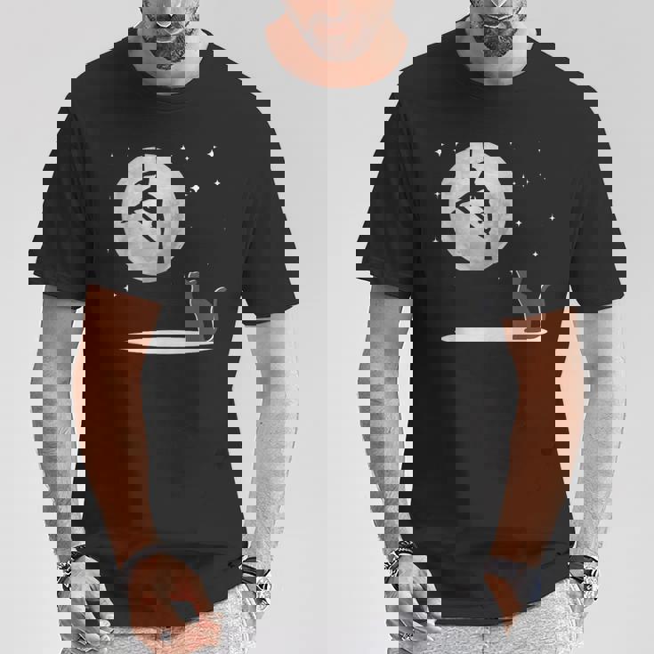 Fly Aerial ヨガハンモックシルク 星と月 猫 猫好き Tシャツ 面白い贈り物