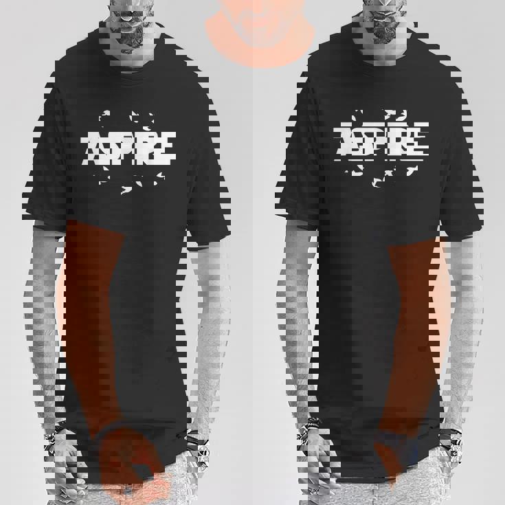 Fly High & Be Aspire Quotes Wise Advise Illustration Graphic Tシャツ 面白い贈り物