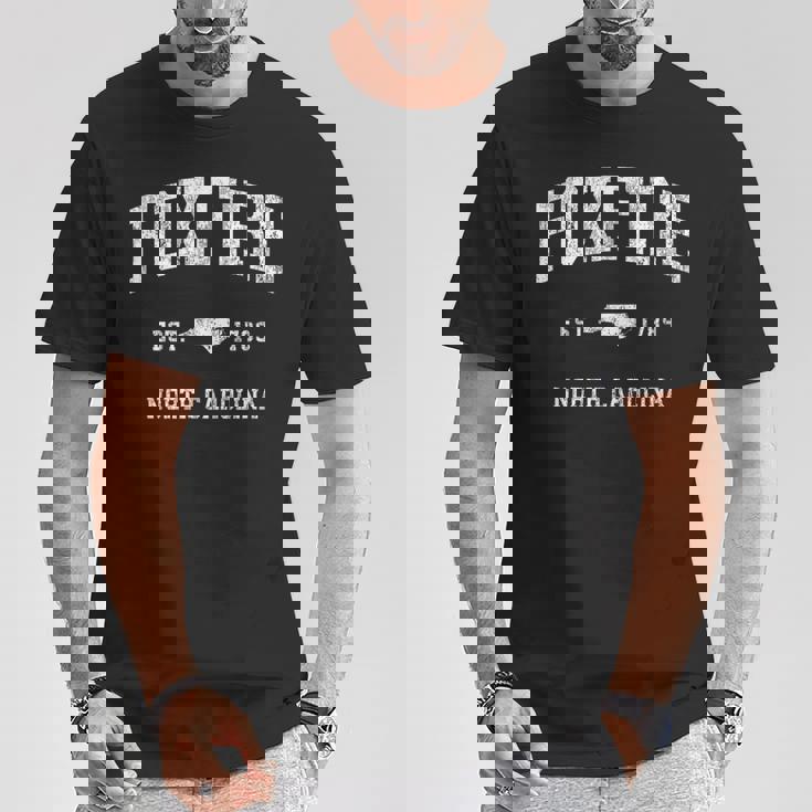 Foxfire ノースカロライナ Nc ビンテージ アスレチック スポーツデザイン Tシャツ 面白い贈り物