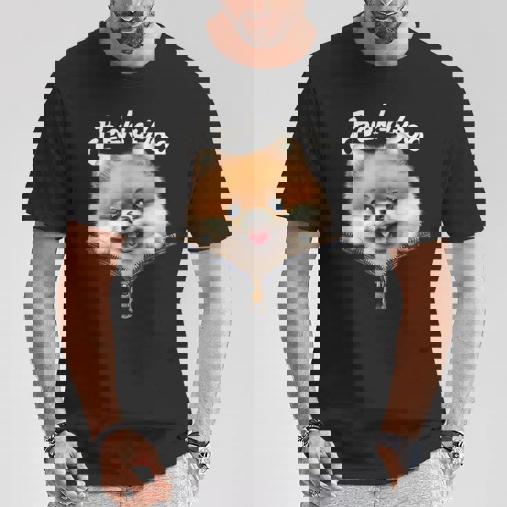 Peek-A-Boo ポメラニアン Tシャツ 面白い贈り物