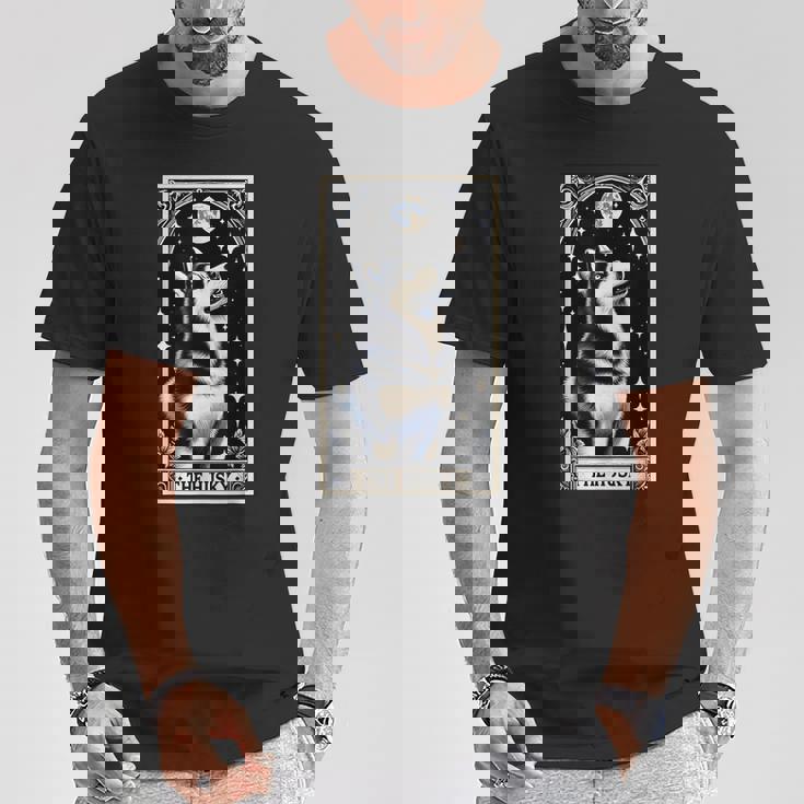 The Husky タロットカード メンズ レディース キッズ シベリアンハスキー Tシャツ 面白い贈り物