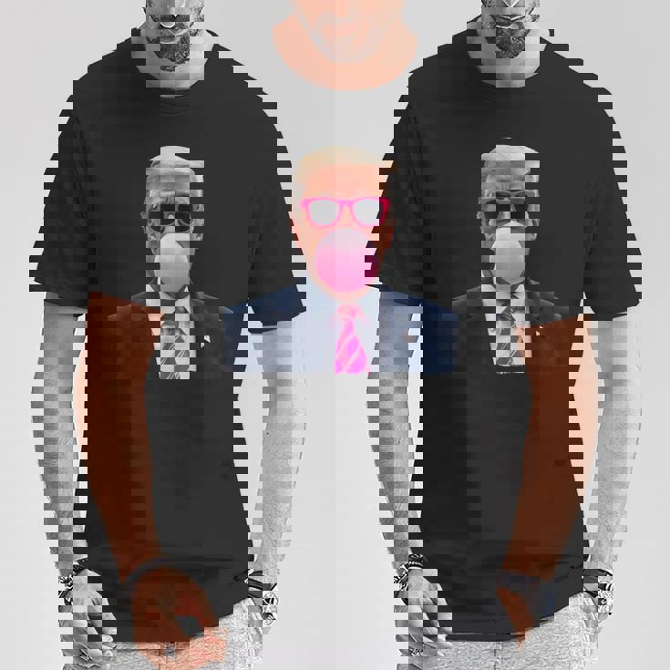 Pop Trump Pink Bubble Gumintage Trump Pink Glasses Tシャツ 面白い贈り物