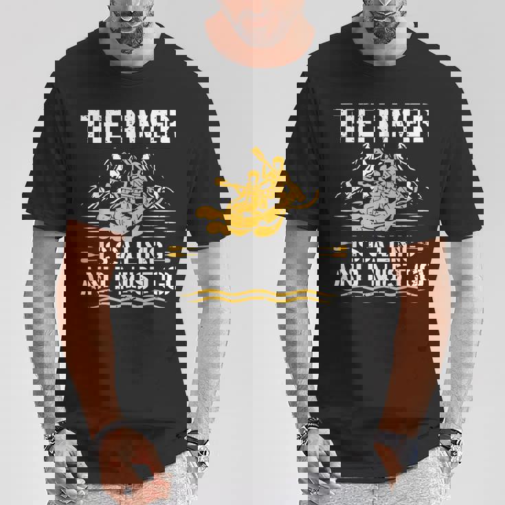 The River Is Calling Water Rafting 川 ラフティング Tシャツ 面白い贈り物