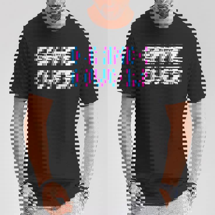 Game Over 8Bit ゲームオーバー 8ビットピクセル レトロヴィンテージビデオゲームグラフィック ゲーマー Tシャツ 面白い贈り物