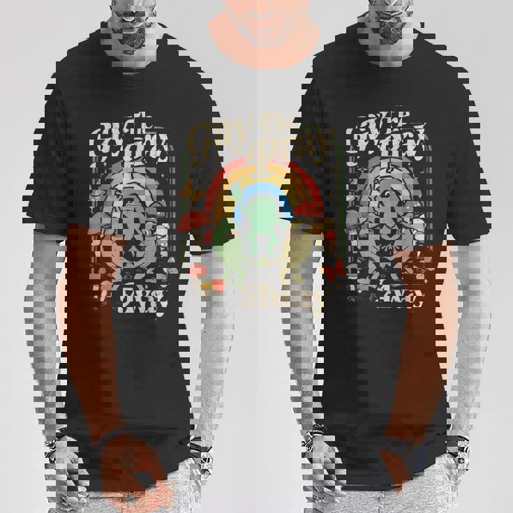 Gay The Pray Away レインボー 面白い ミーム カエル Lgbt プライド Lgbtq Tシャツ 面白い贈り物