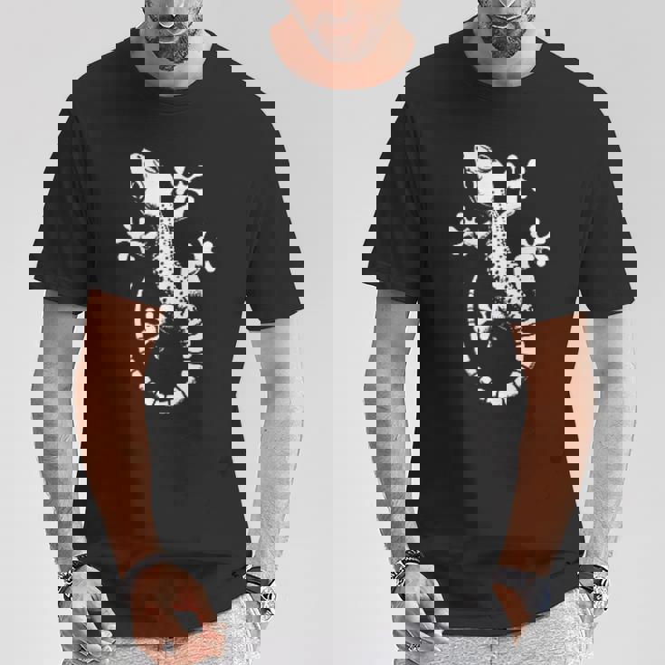 Gecko Dad Mom Lover モノクロ ヤモリ Tシャツ 面白い贈り物