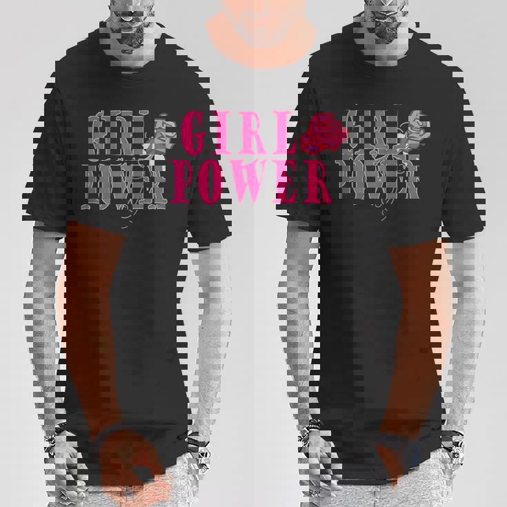 Girl Power Jolie Rose Féminine Égalité Féminine T-Shirt Cadeaux drôles